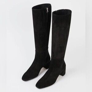 NWOB Aeyde Black Suede Laura Knee High Boot 36